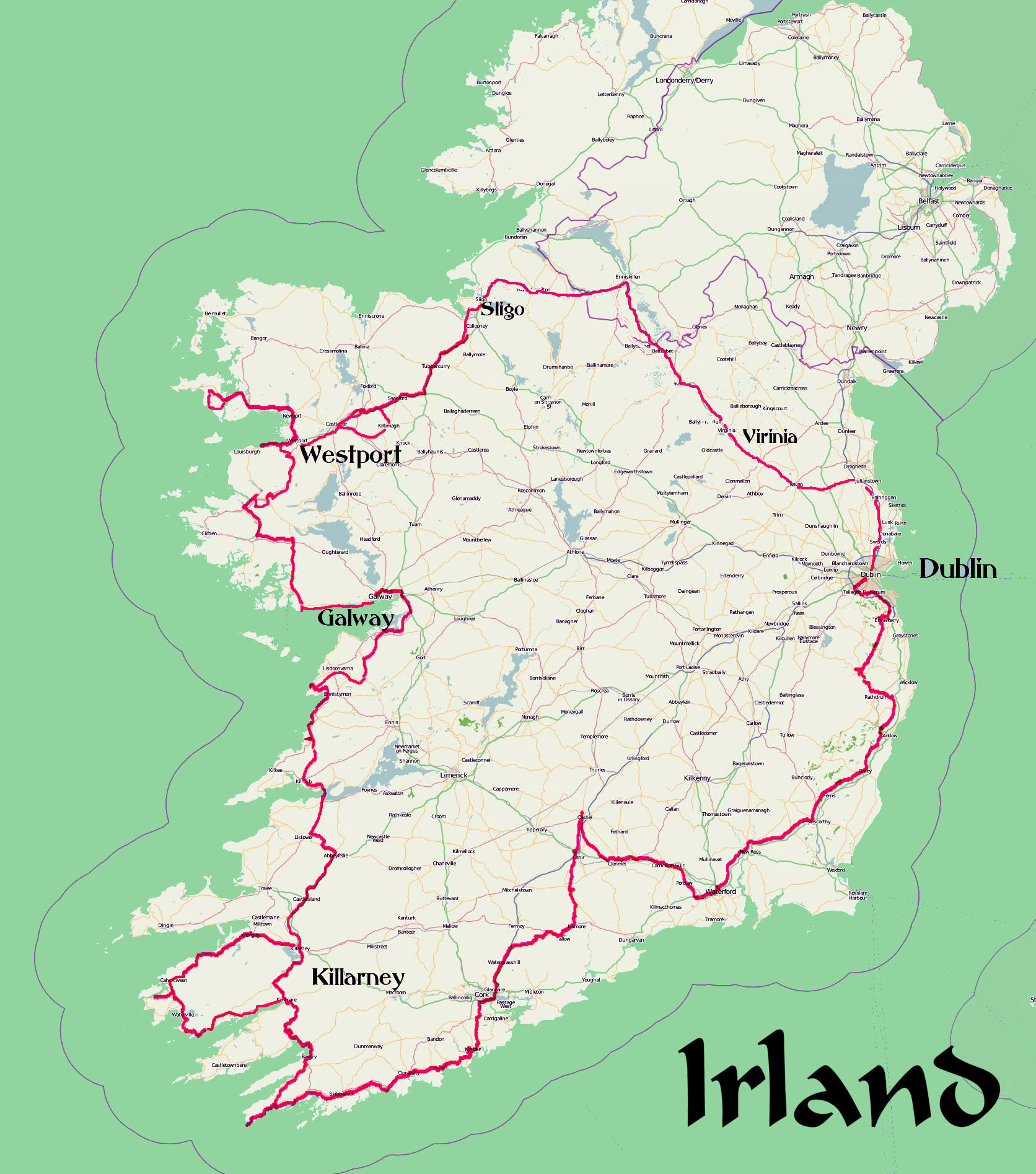 Irland Karte